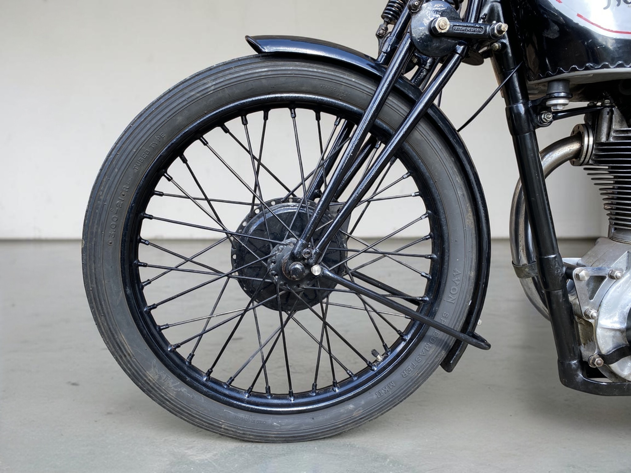 1933 Norton International Model 30 front wheel detail